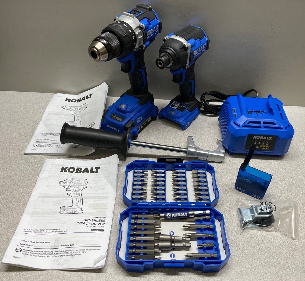 Kobalt 24V MAX Brushless 2 Tool Combo Kit w/Extras