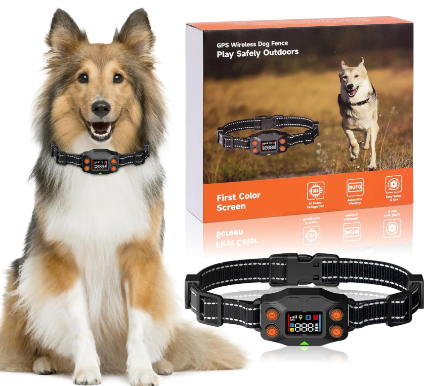 TQT GPS Wireless Dog Fence, 3 Warning Modes, Radius 25-999 Yards