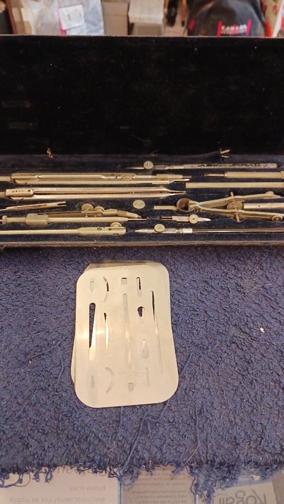 Rare Antique German E.O. RICHTER & CO. PRACISION,DRAFTING, DRAWING TOOLS SET .