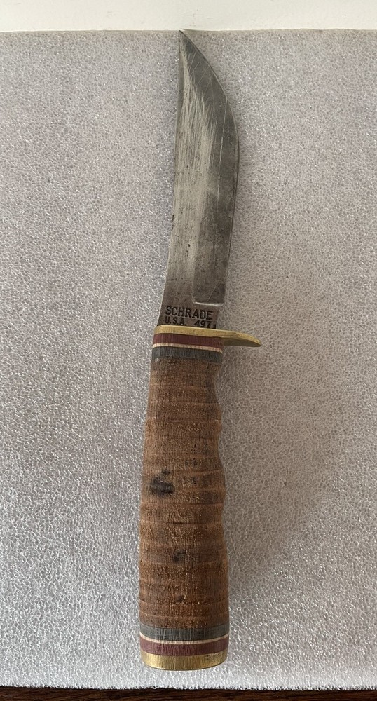 Vintage Schrade 497 USA Fixed Blade  Knife