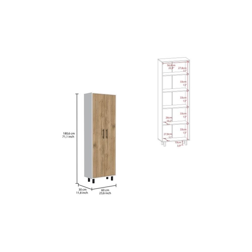 Pemberly Row Contemporary Multistorage Engineered Wood Macadamia