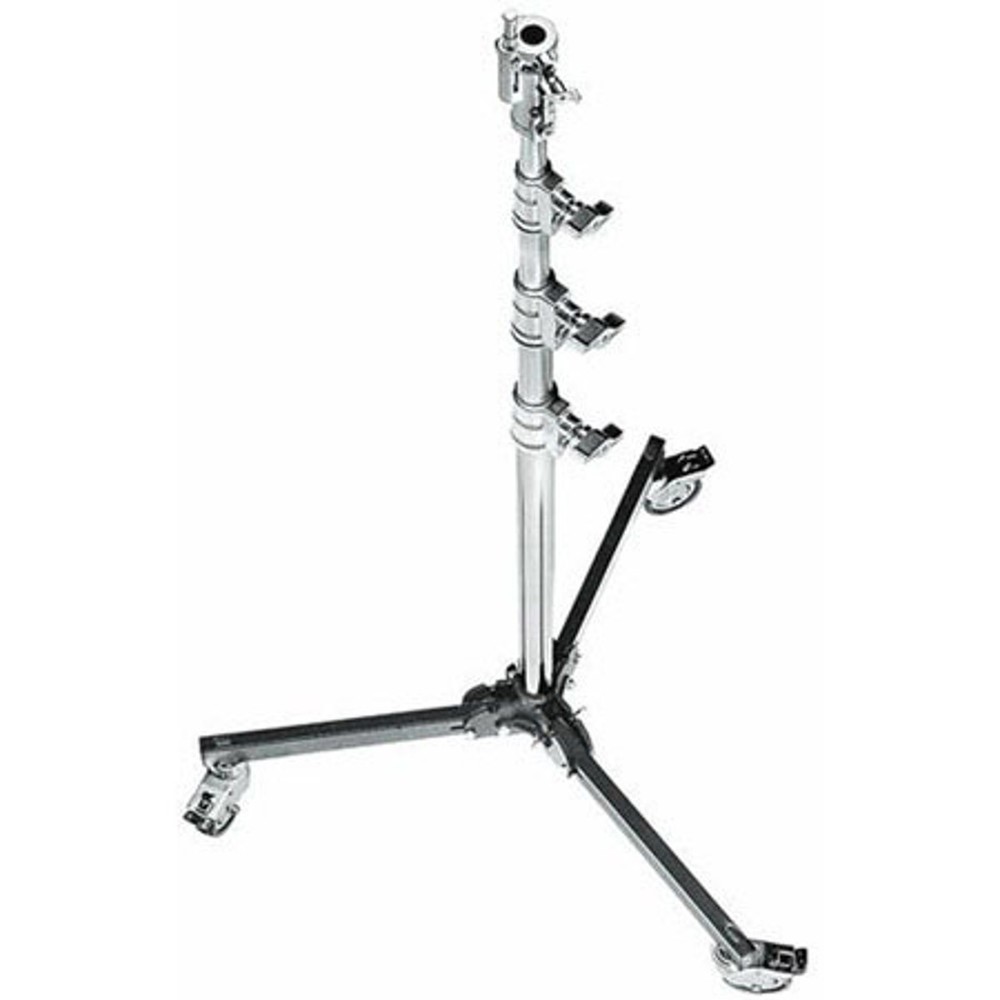 Avenger 11.15' Roller Stand 34 Folding Base, 5 Sections, 4 Risers, Chrome