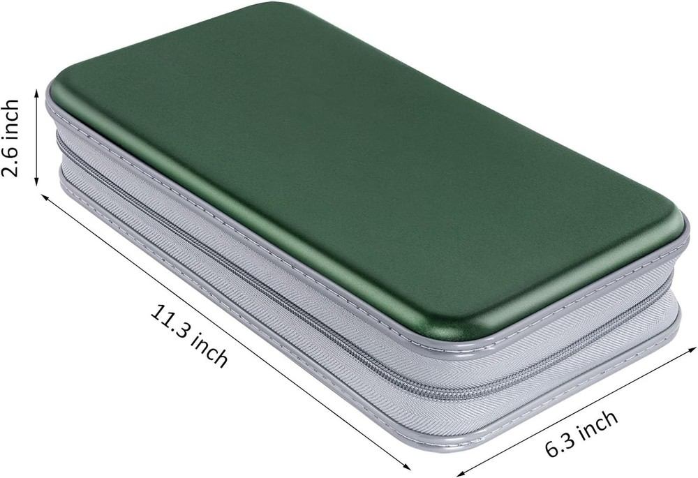 CD Case, DVD Case Holder 96 Capacity Hard Plastic CD DVD Disc Cases Dark Green