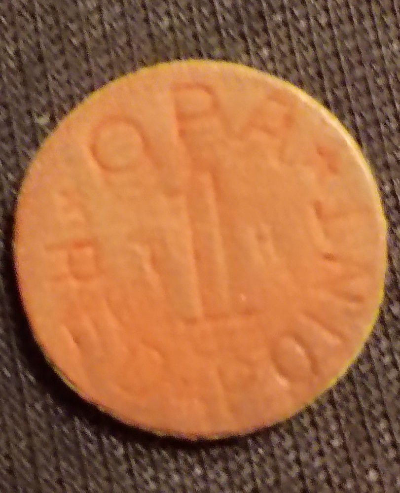 WW11 Red War Token Ration ~ OPA 1