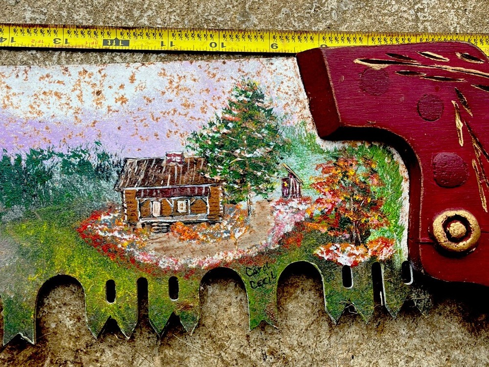 Antique Hand Saw Hand Painted