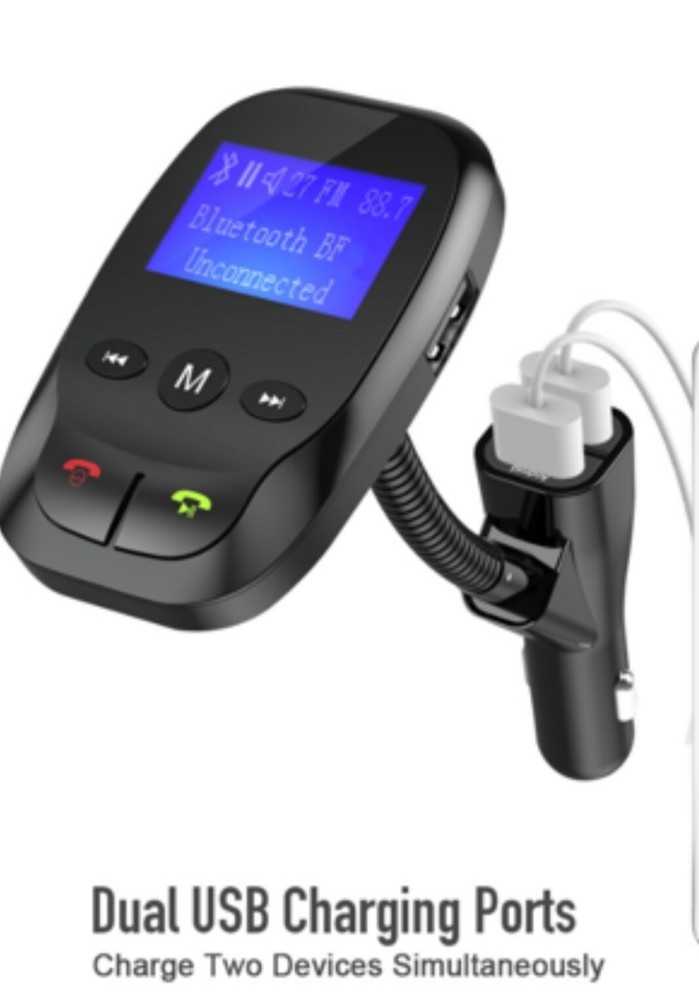 SYLVANIA Bluetooth FM Audio Transmitter Hands Free for Car -Black