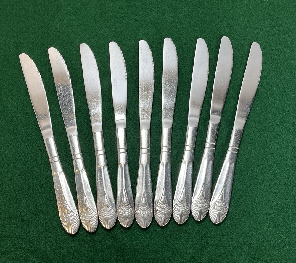 NEXT DAY GOURMET DINNER KNIVES STAINLESS SHELL PATTERN: HEAVY DUTY JAPAN