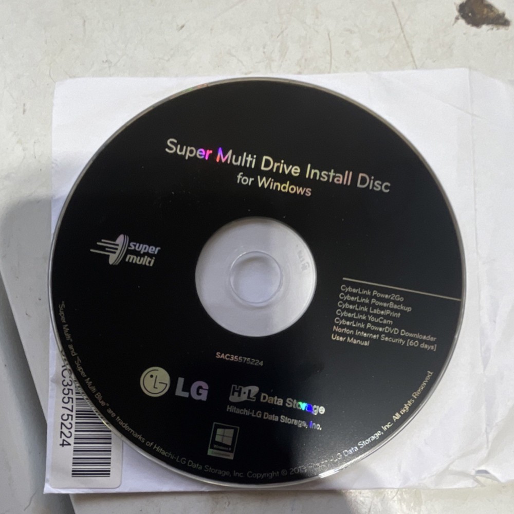 LG Super Multi Drive Drivers Update CD, Windows Software, SAC35575224