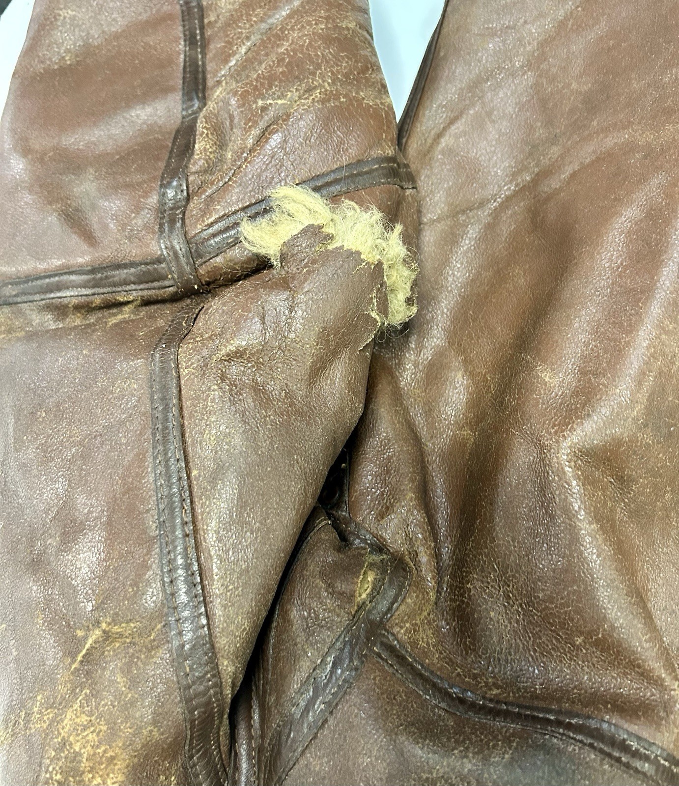 Aero British RAF WW2 Pilot Irvin Sheepskin Leather Flight Jacket