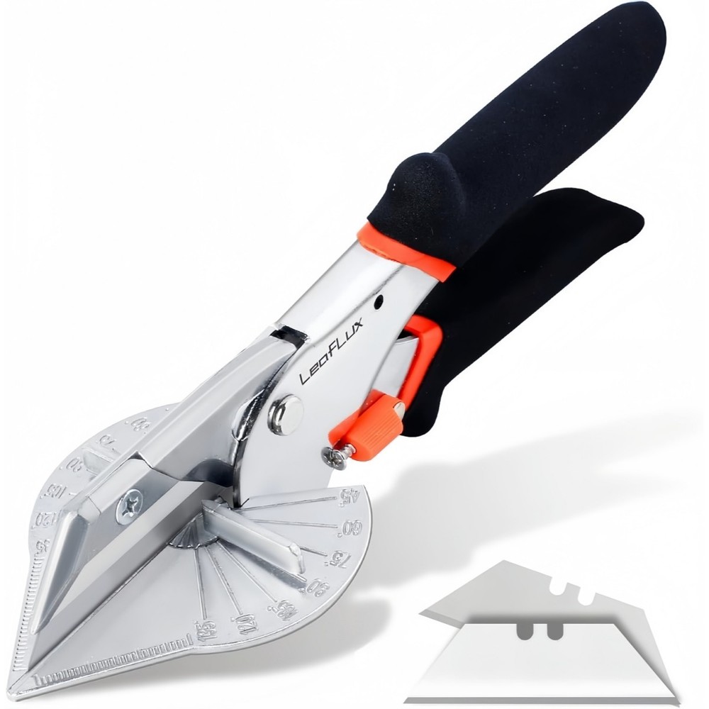 Replaceable Blade Miter Shears,Adjustable at 45 to 135 Degrees,Including 2blades