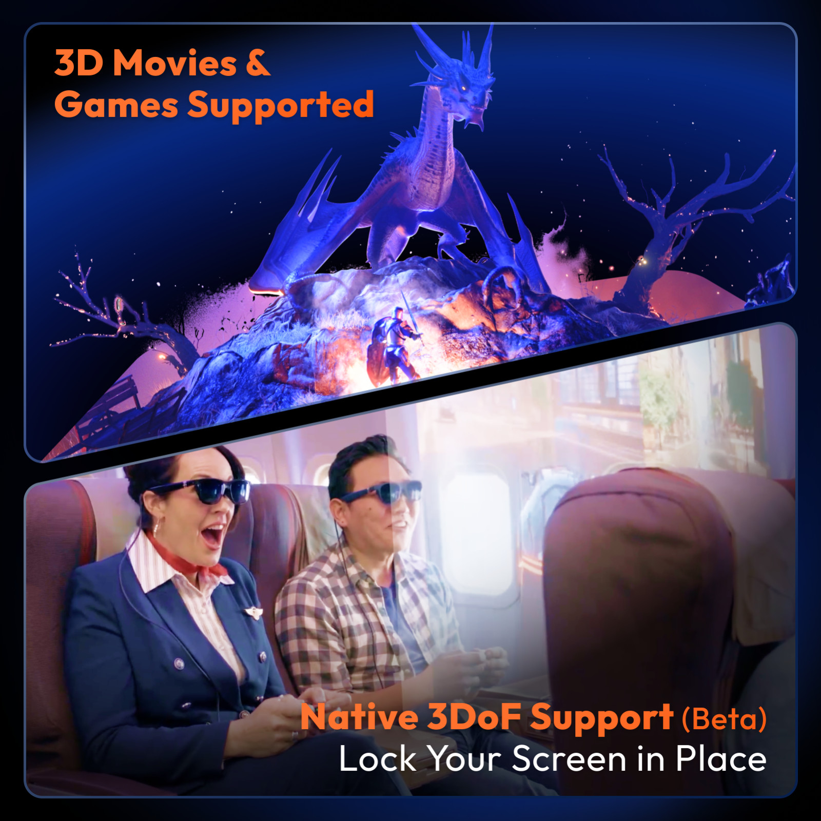 VITURE One XR/AR Glasses 120" Full HD Display Harman Sound Jet Black (Good)