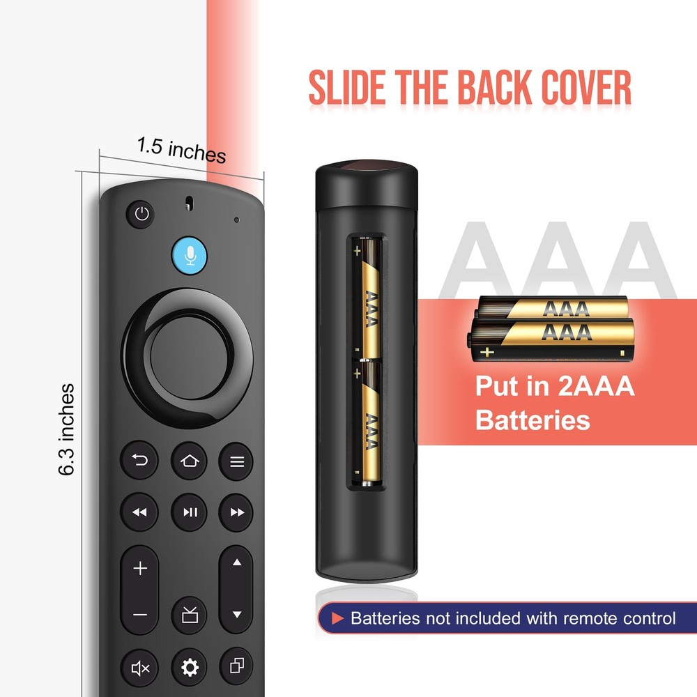 Replacement Remote Control Fit for Fireseries TV Cube (1st/2nd/3rd Black4