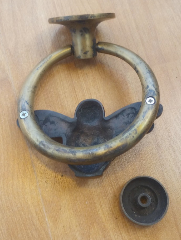 Decorative Solid Brass Bee Ring Hardware Door Knocker Heritage Finish