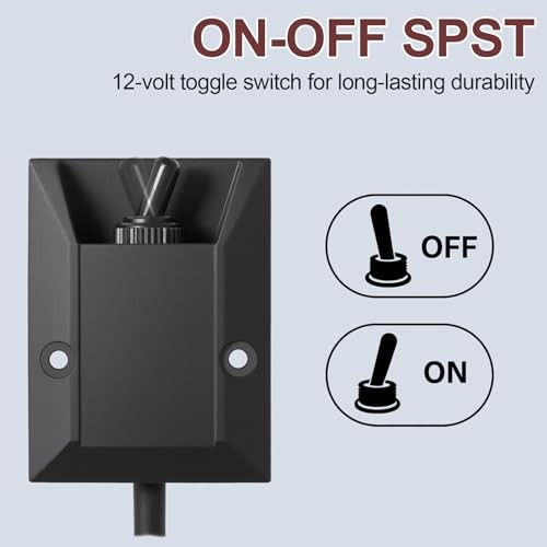 Waterproof Toggle Switch 12V 30A, Heavy-Duty SPST On/Off Switch with Pre-Wired