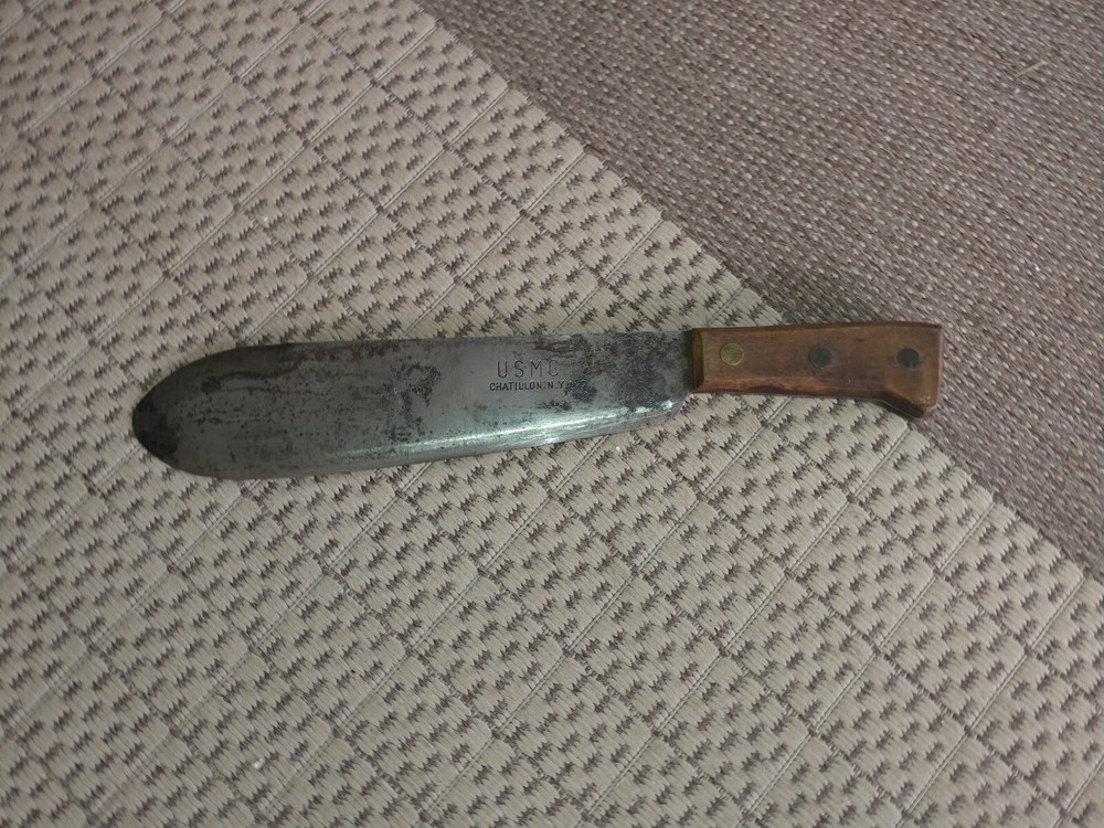 WW2 USMC Bolo Machete Chatillon NY with original handle