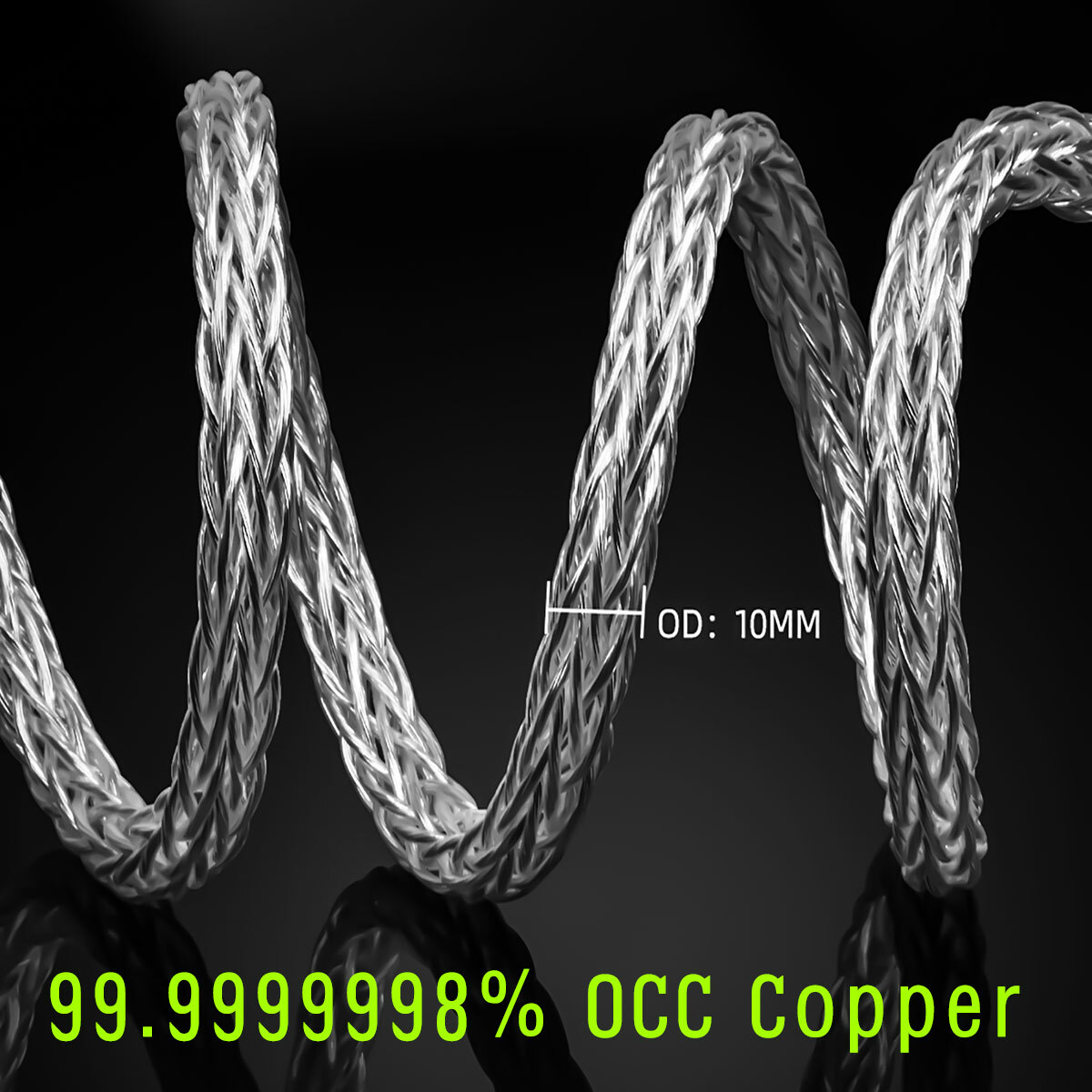 8 Awg HiFi Speaker Wire Cable Silver Plate 8N OCC Carbon Fiber Banana Spade Cord
