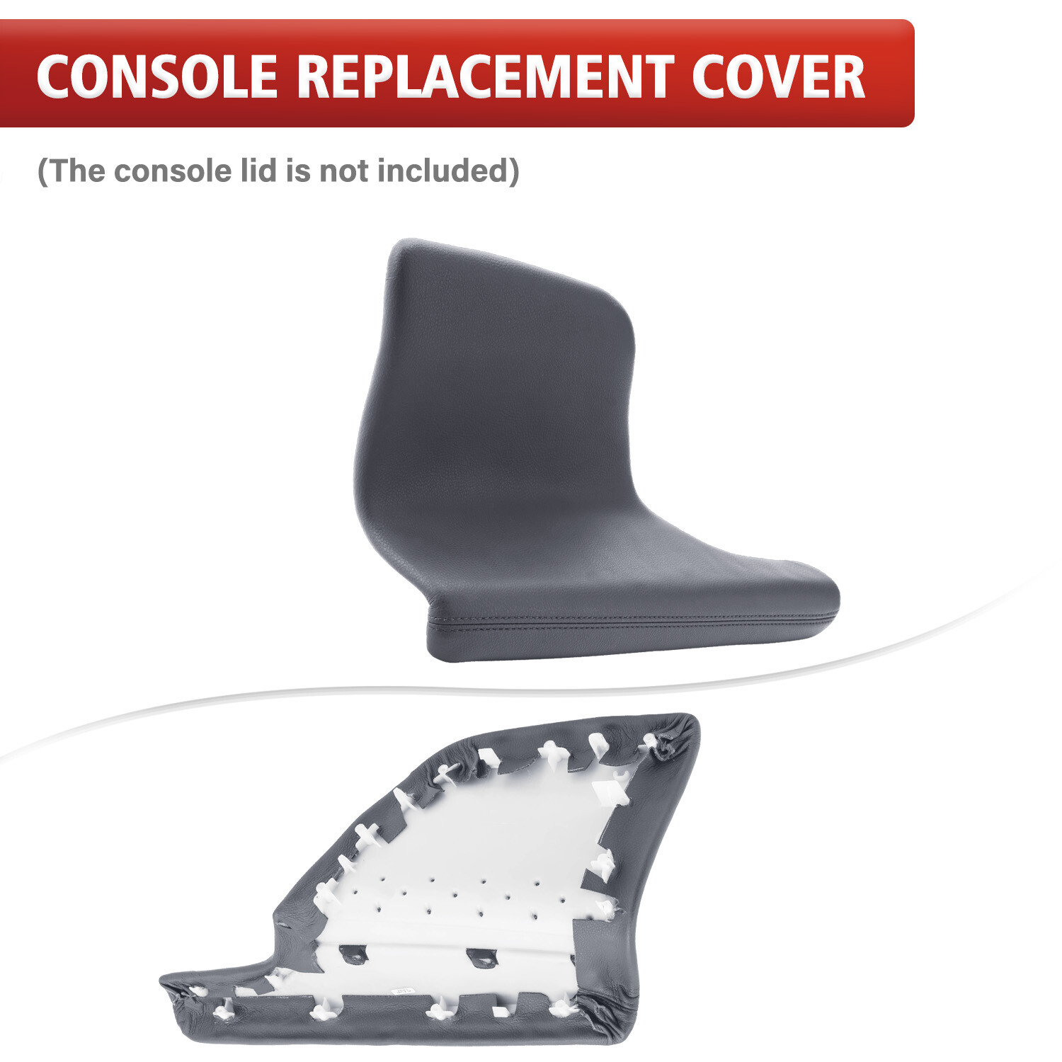 2Pc For Honda Odyssey 2011-2017 Door Armrest Replacement Cover Leather Dark Gray