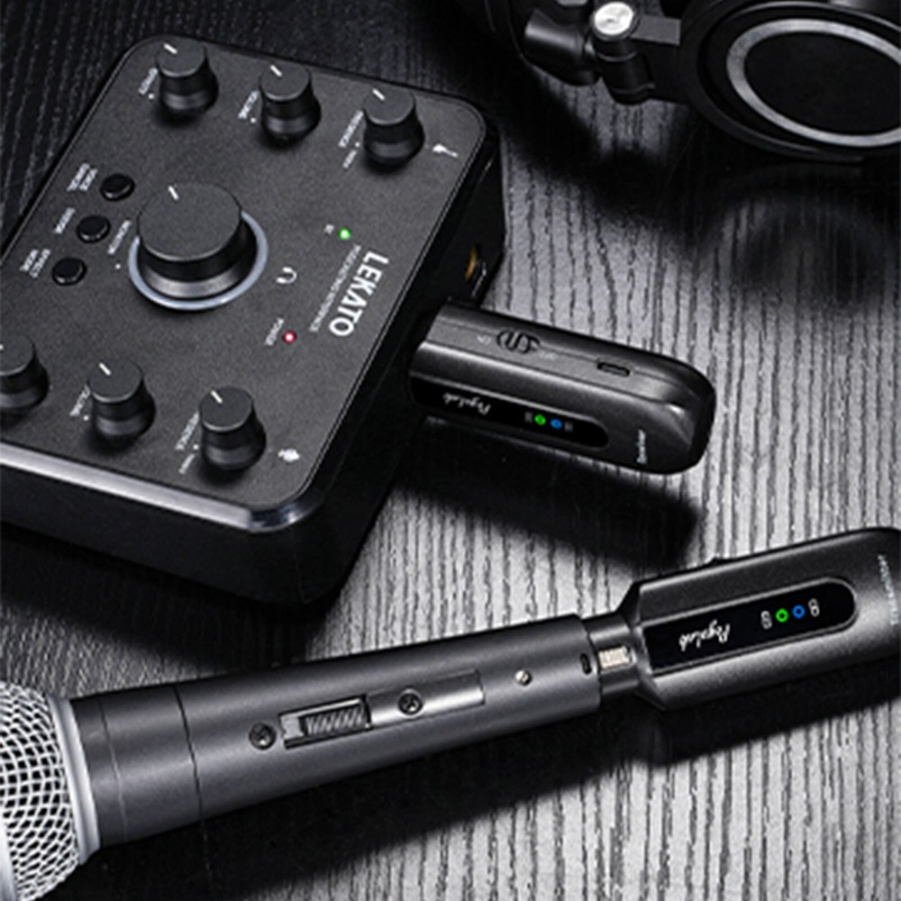 POGOLAB Wireless Microphone Transmitter Receiver System Plug On XLR Charging Box
