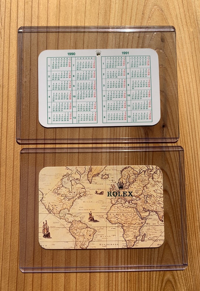 Rolex Calendar Card Various Years
