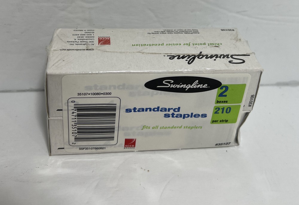 Swingline Standard Staples 2 Pack 10000 Total