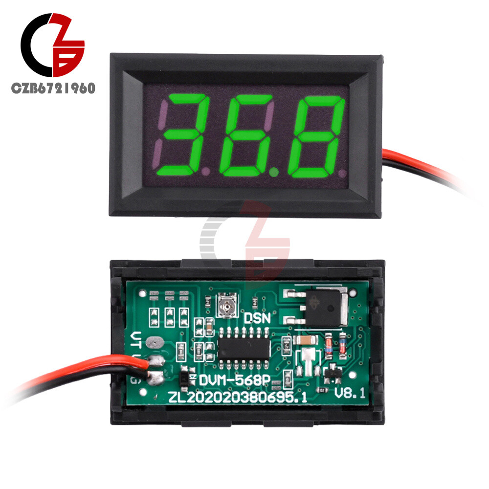 0.56 inch 2 Wire Digital Display DC Voltage Meter Voltmeter 3-Digit DC 5-120V