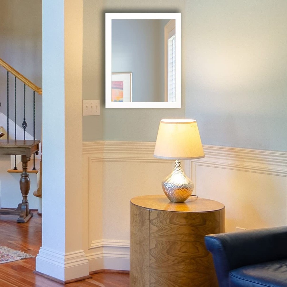 Rectangular Wall Mirror White Bathroom Mirror 16" x 20" Wall Mirror for Entry...
