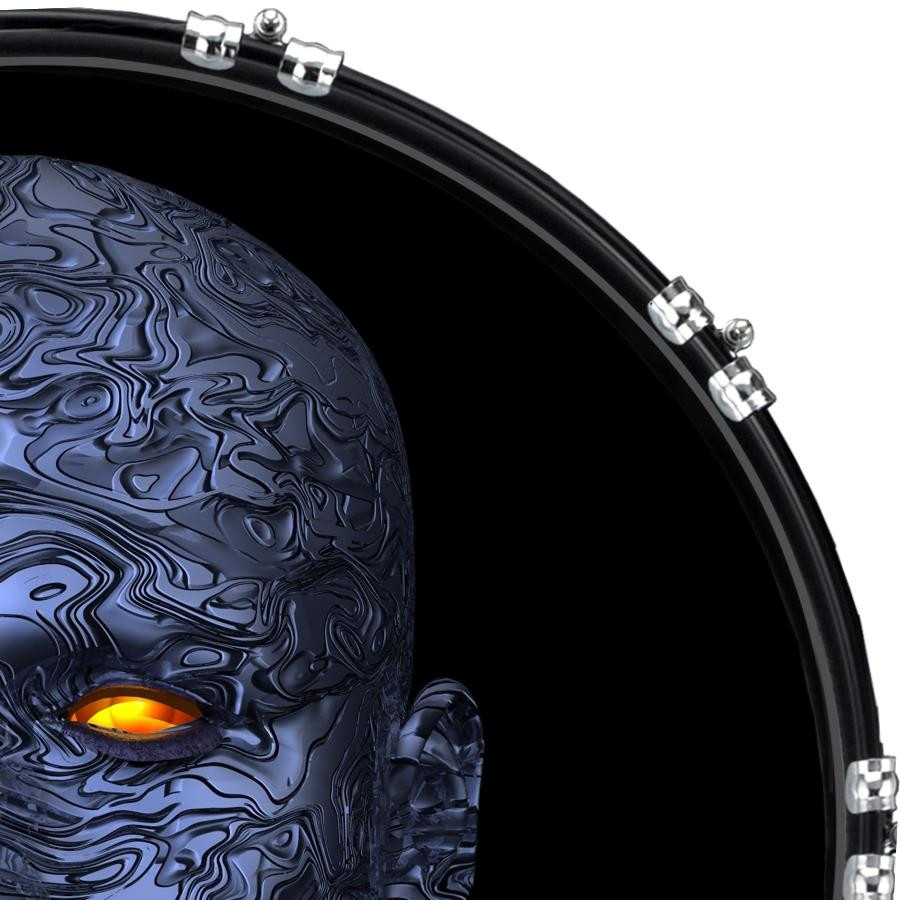 20" Custom Bass Kick Drum Front Head Graphical Cyborg 1