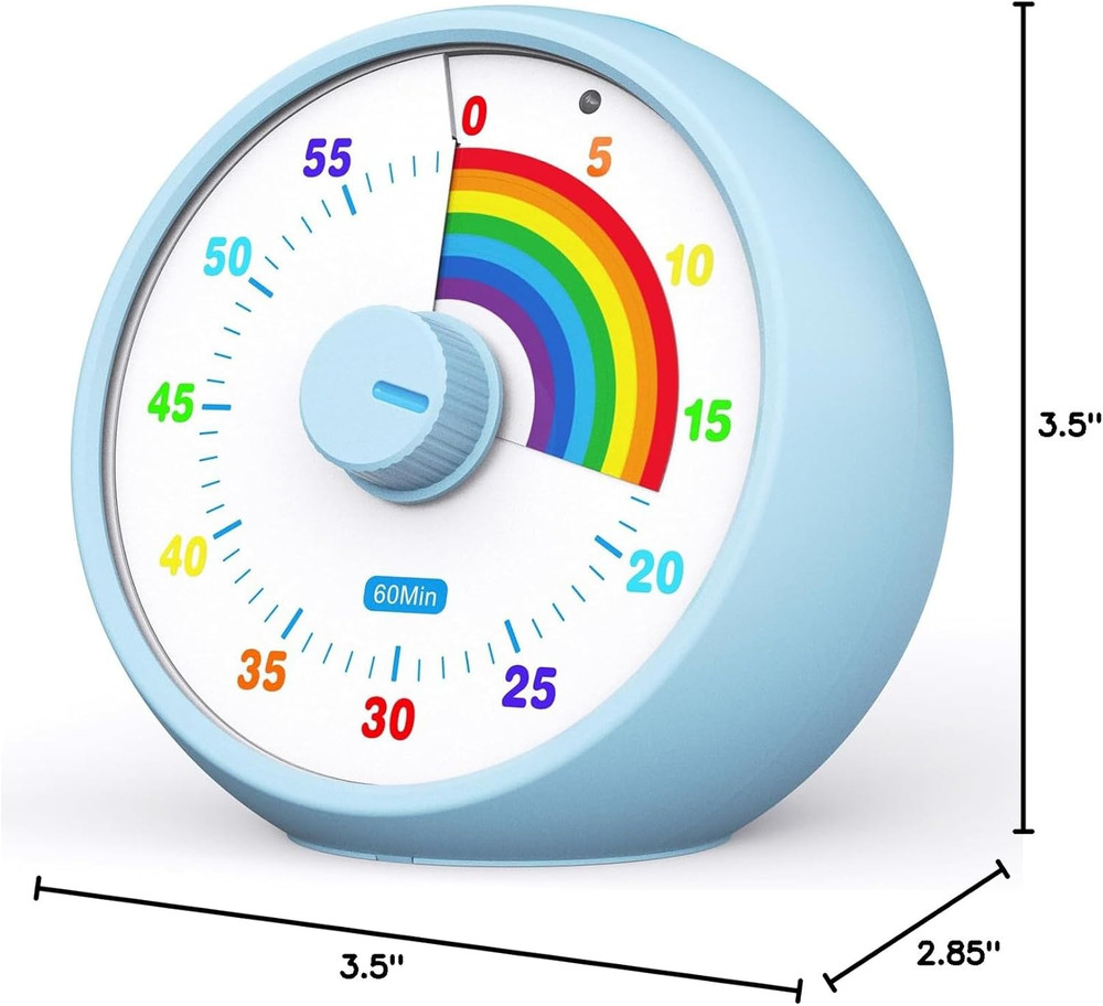 Visual Timer for Kids, 60-Minute Countdown for Classroom Office Kitchen, Desk Ti