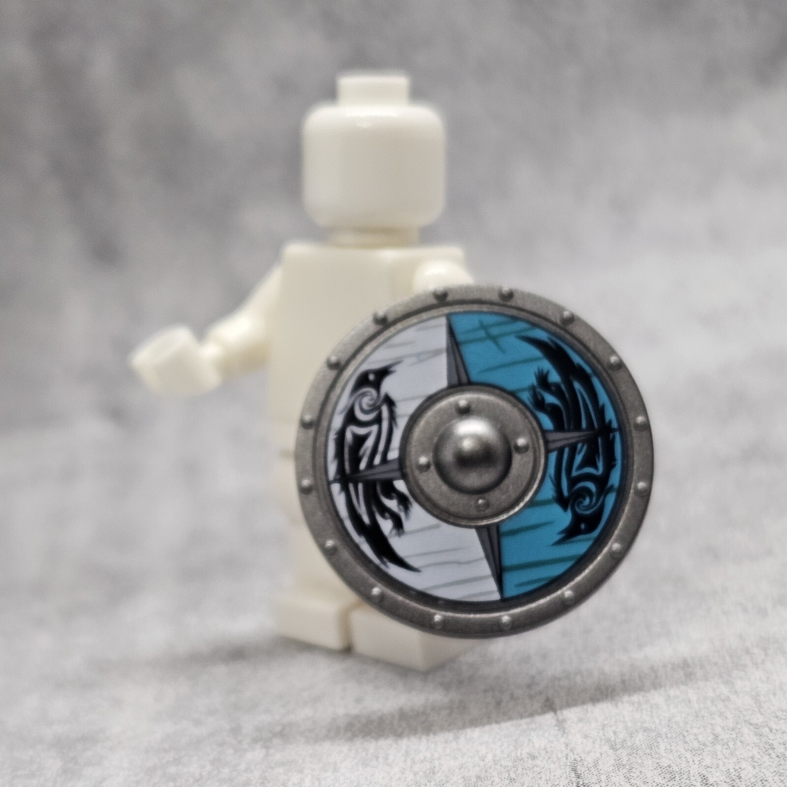 5pack Round Raven Shield White Black Blocks Accessory for Minifigures ga5cs46