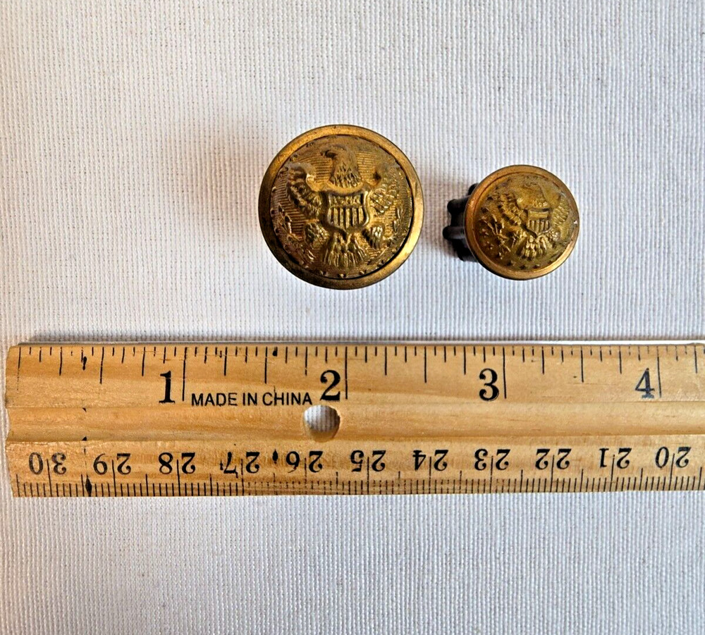 Indian Wars General Staff Eagle Coat Cuff Button Brass Blank Back