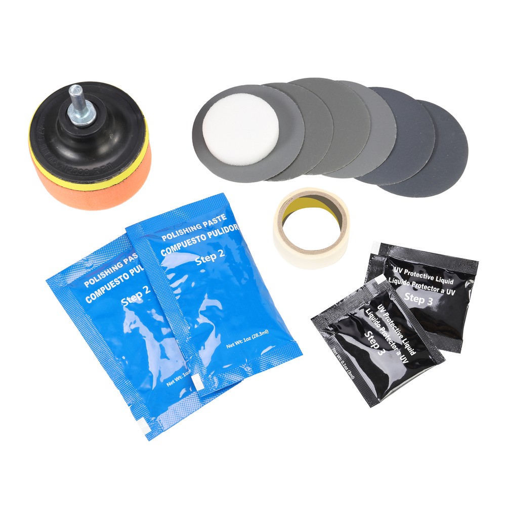 Headlight Restoration Polish Kit with Lens Tools