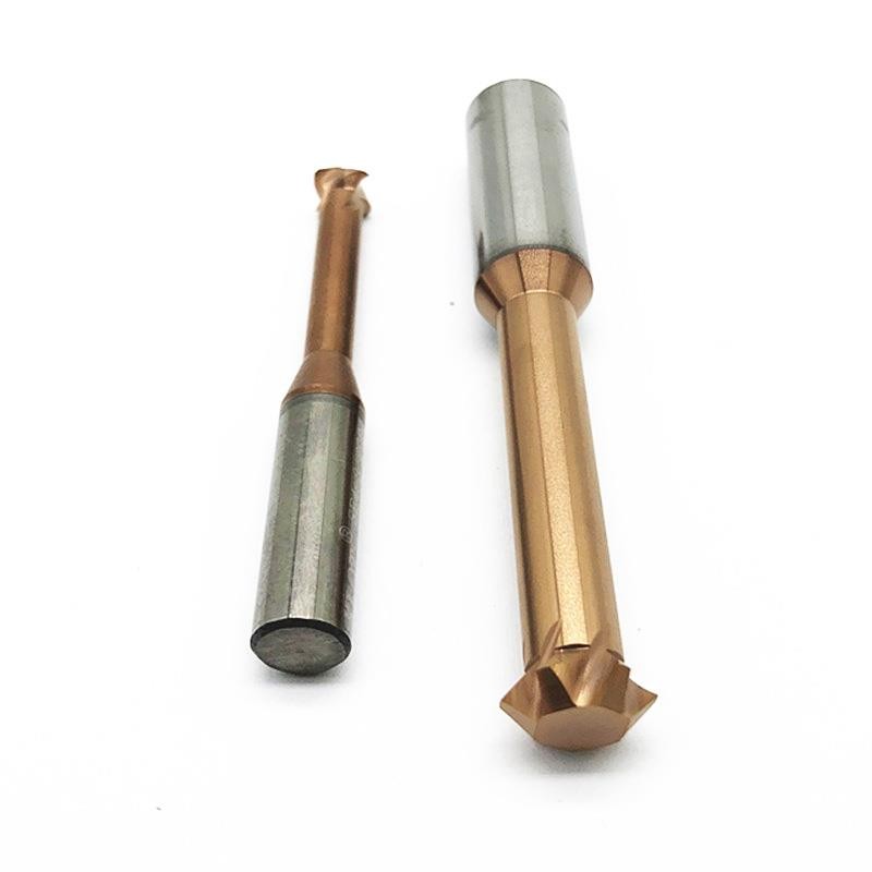 KLOT TiCN Coated Solid Carbide MICRO Front&Back Chamfer Cutter End Mill 3mm-12mm