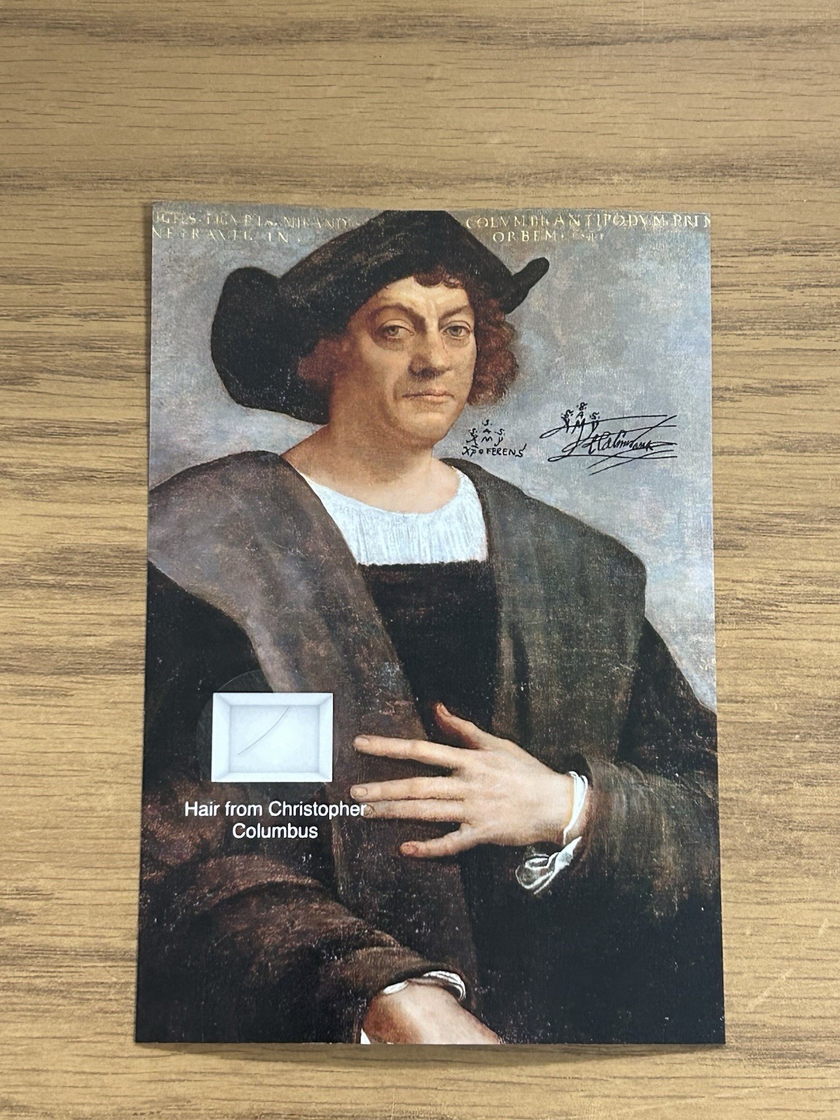 Christopher Columbus Hair Strand Lock Piece Speck Relic Historic unsigned