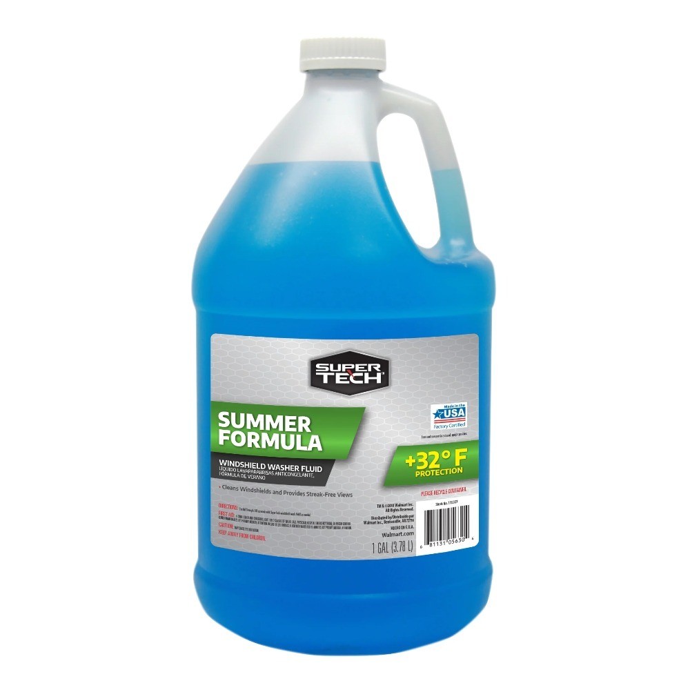 Summer Formula +32F Windshield Washer Fluid for All Vehicles, 3 Gallon Pack