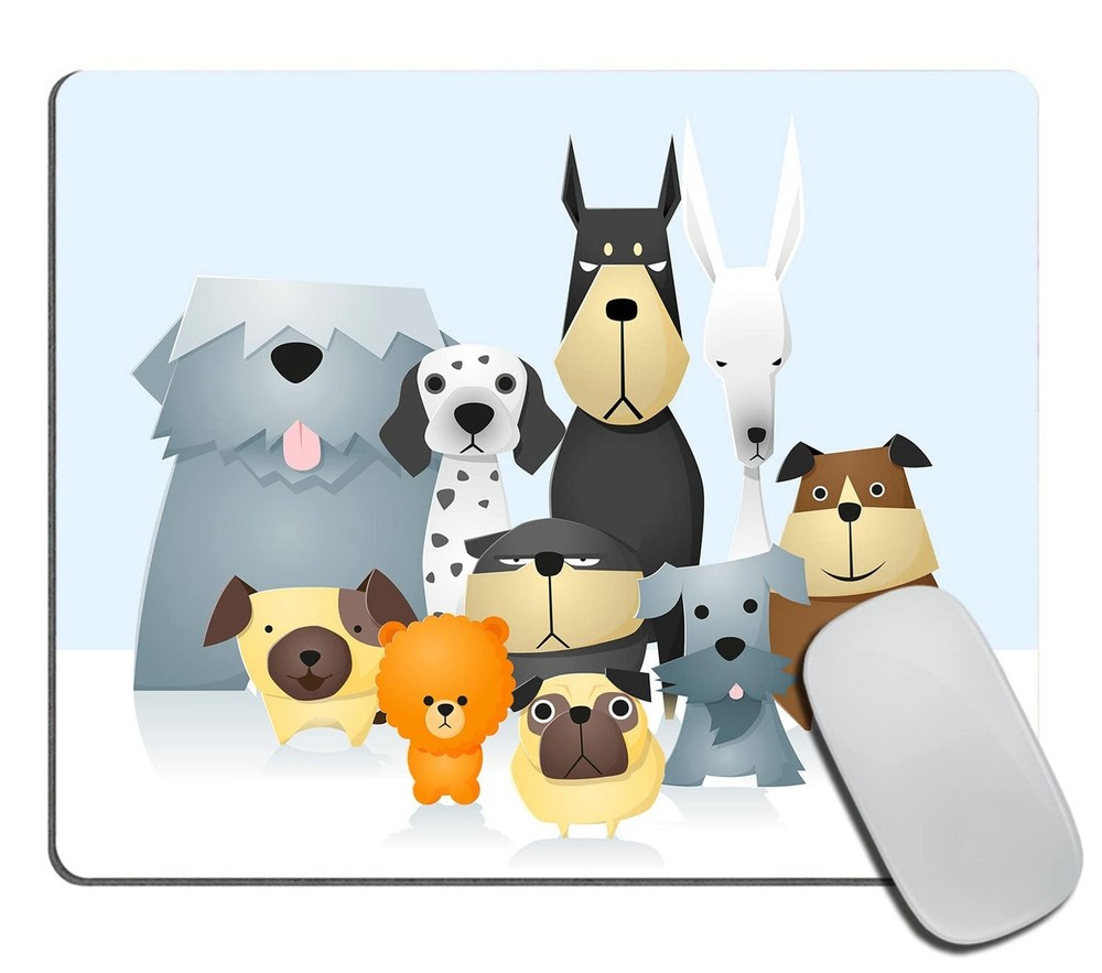 Cute Dogs Mouse Pad Non-Slip Rubber Base Gaming MousePads for Computers Lapto...