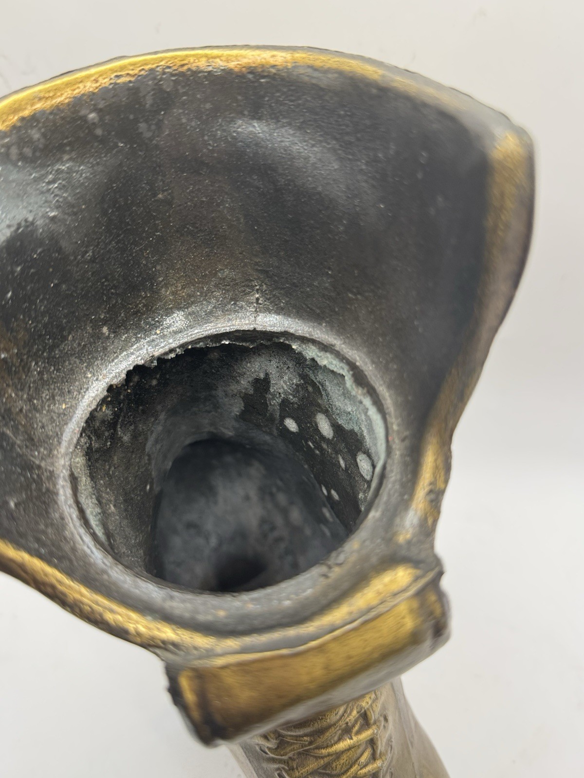 Vintage Brass Victorian Boot Vase Planter Lace Up Shoe Decor 10”