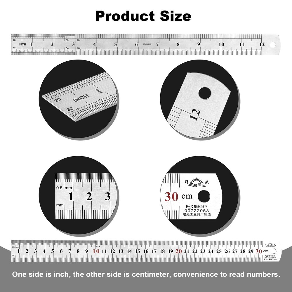 12Inch Architectural Scale Ruler Aluminum Triangle Drafting Ruler for Architects