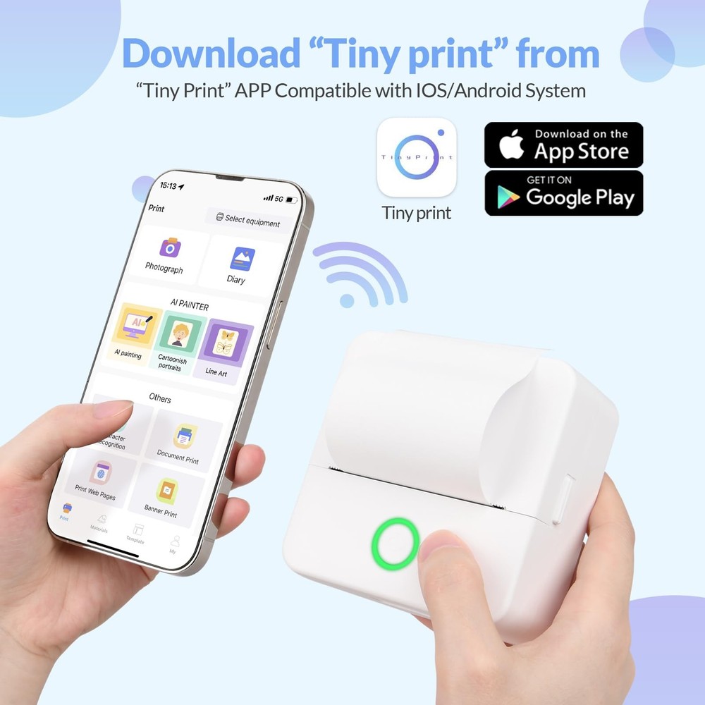 mafiti Portable Thermal Pocket Printer Inkless small pocket printer, 1Printer
