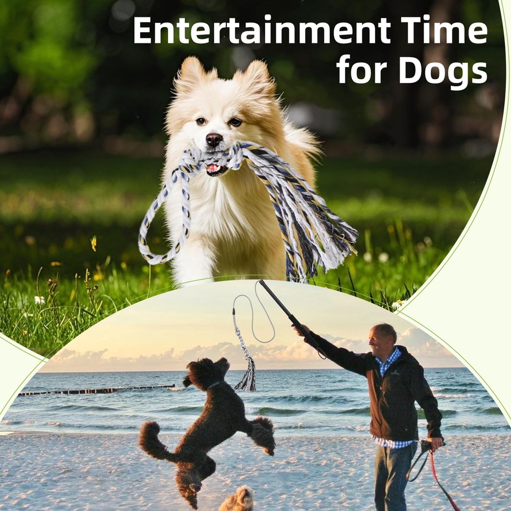 Durable Flirt Pole for Dogs - Interactive Training Tool for Small Medium Dogs