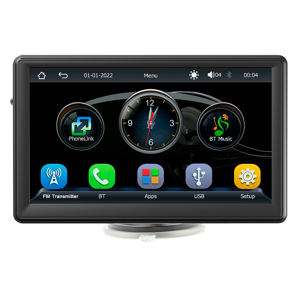 7" Wireless WiFi Android Auto/iPhone MirrorLink BT Portable Carplay Navigation