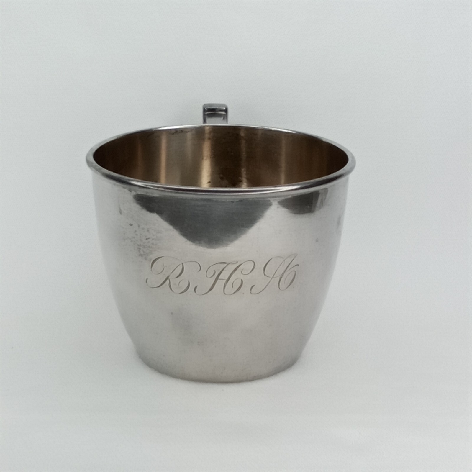 Antique 1890s Oneida Silver-Plated Mug Engraved R H A Made In USA