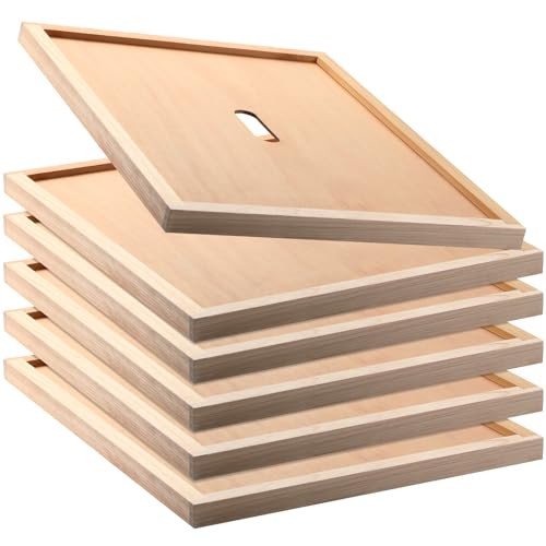 6 Pcs Beehive Inner Cover for 10 Frame Hive Box Cover with Feeding Hole