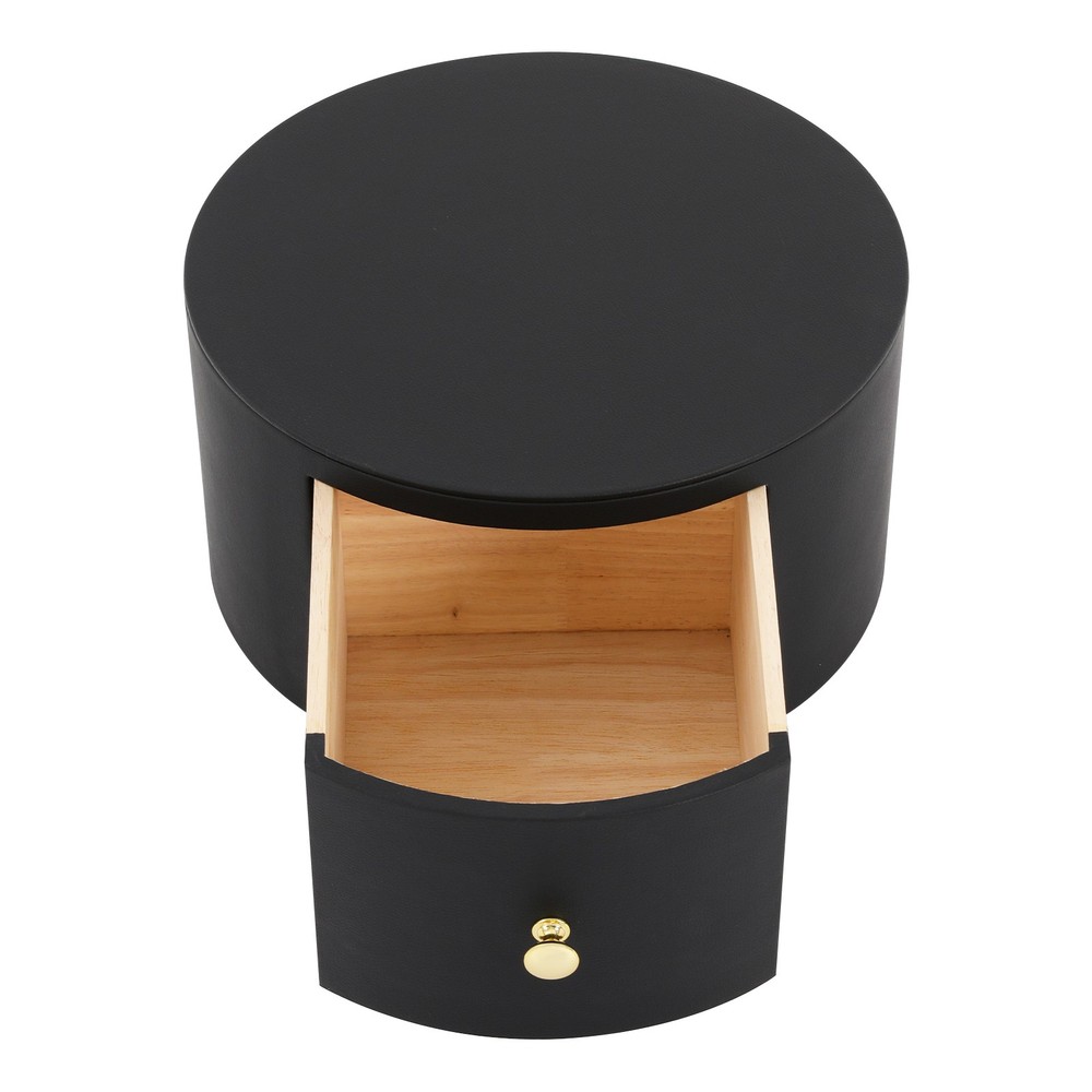 Bedside Table Smart Nightstand W/Wireless Charging LED Bed Side Table W/Drawer