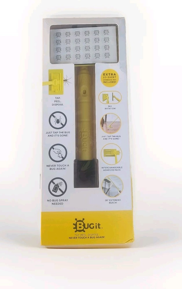 BUGit 28" Extended Reach-NEVER TOUCH A BUG AGAIN! Tap & it's gone!