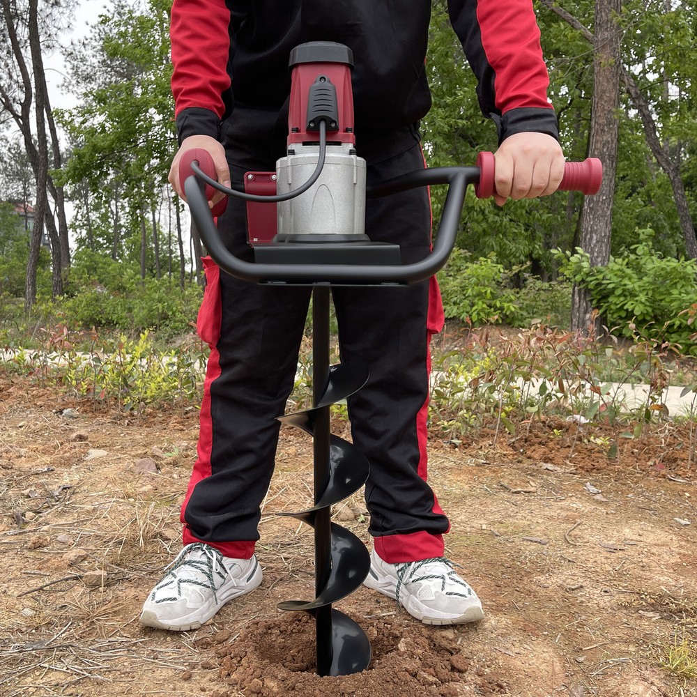 1.6HP Electric Post Hole Digger with 2 Drill Bits and Adjustable Speed