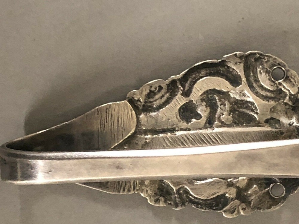 Antique Dutch Coin Silver Large Chatelaine Hook 3 3/4"