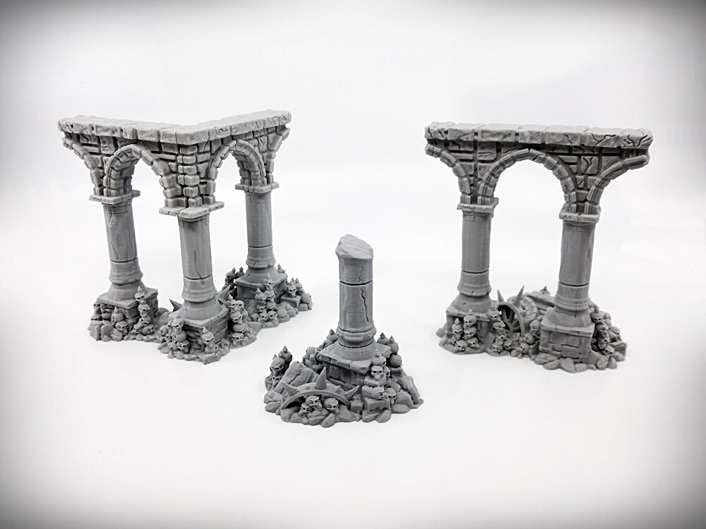 Ruined Columns - Grimdark- Deluxe Bundle (Large)- Tabletop Wargaming RPG terrain