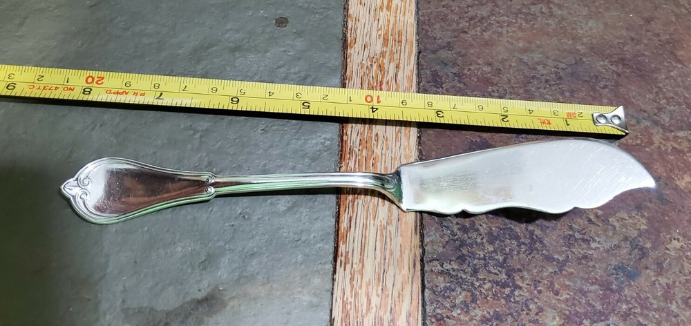 😜 RARE ANTIQUE c1874! GOTHIC PATTERN SILVERPLATED MASTER BUTTER 🧈 KNIVE 🔎👀