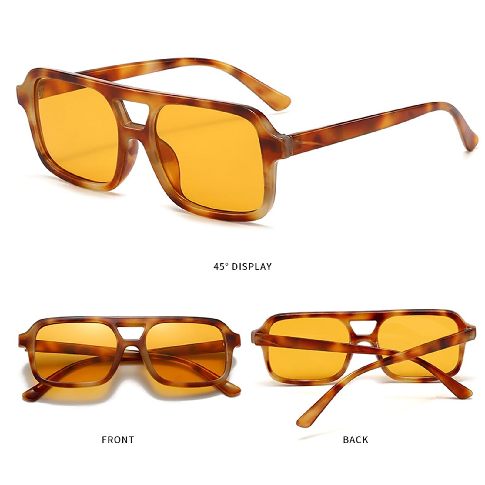 Kursan Retro Square Aviator Sunglasses for Women Men Vintage Trendy Rectangle...