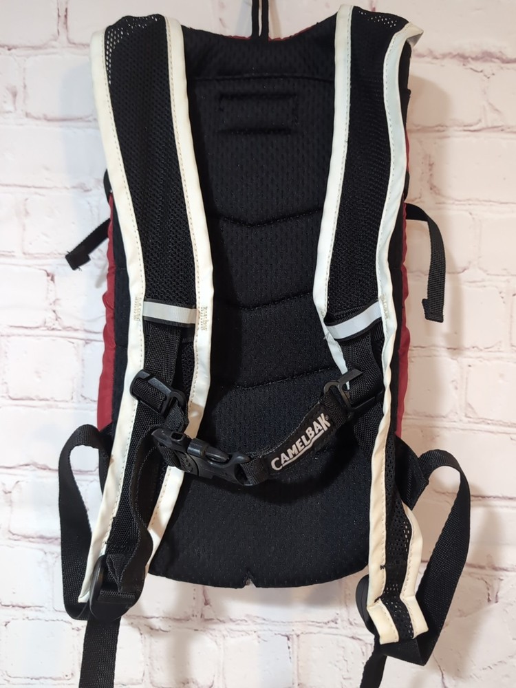 Camelback Mini Mule Hydration Backpack Red White Flames Hiking NO BLADDER